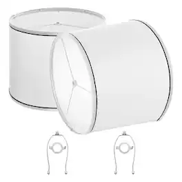 VEVOR - Lamp Shade 2 Set,11 in Top x13 in Bottom x10 in High (Spider Fitter), Medium Lampshade with Harp, Replacement Lamp Shade - White