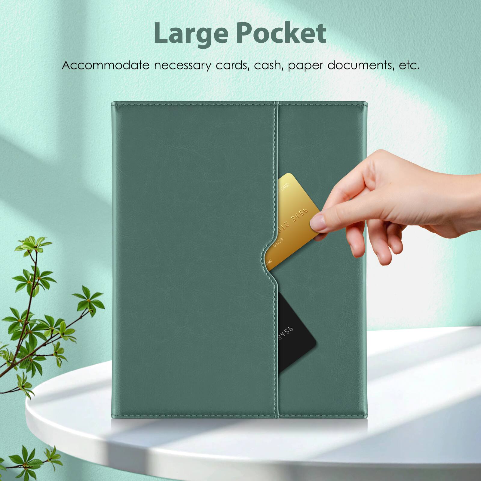 Large Pocket  
Accommodate necessary cards, cash, paper documents, etc.  
CARD 3456 1 01/23 - 3456