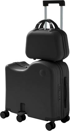 Circus Cirle - Ride-on Luggage with Portable Bag for Kids - Black