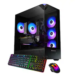 iBUYPOWER - Element Gaming Desktop PC - AMD Ryzen 7 8700F, NVIDIA GeForce RTX 5060Ti 16GB, 32GB DDR5 RAM, 2TB NVMe SSD_EBA7N56T05 - Black