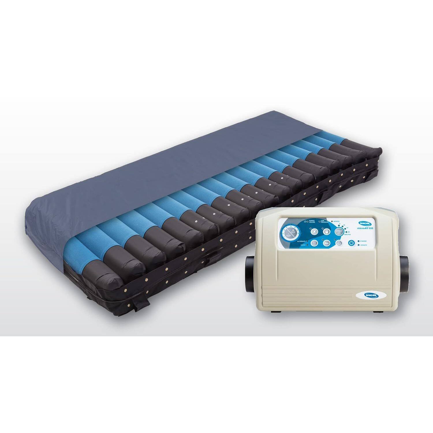 Alt View 1. Invacare - MicroAIR Advanced Alternating Pressure Mattress System 500lb Capacity - Blue.