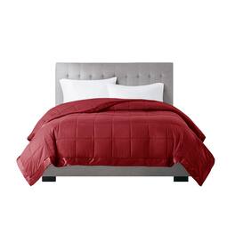 Gracie Mills - Larry All-Season Down Alternative Blanket with Satin Trim - Burgundy