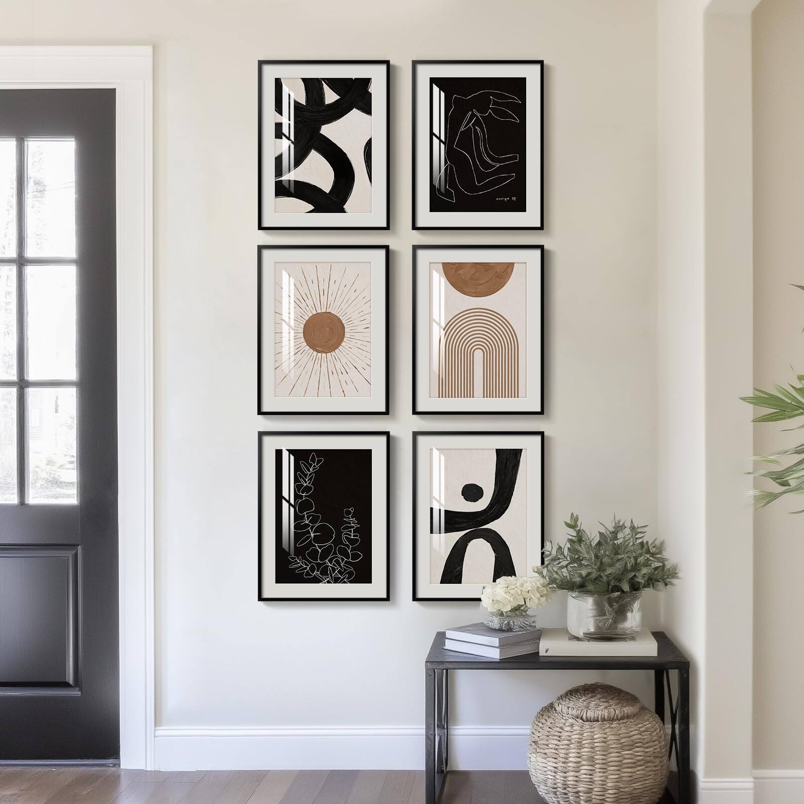 Alt View 2. Hirose Alice - Framed Boho and Modern Abstract Wall Art for Living Room Set of 6 Bohemian Wall Hanging Artwork Minimalist - Matisse & Picasso Inspired.