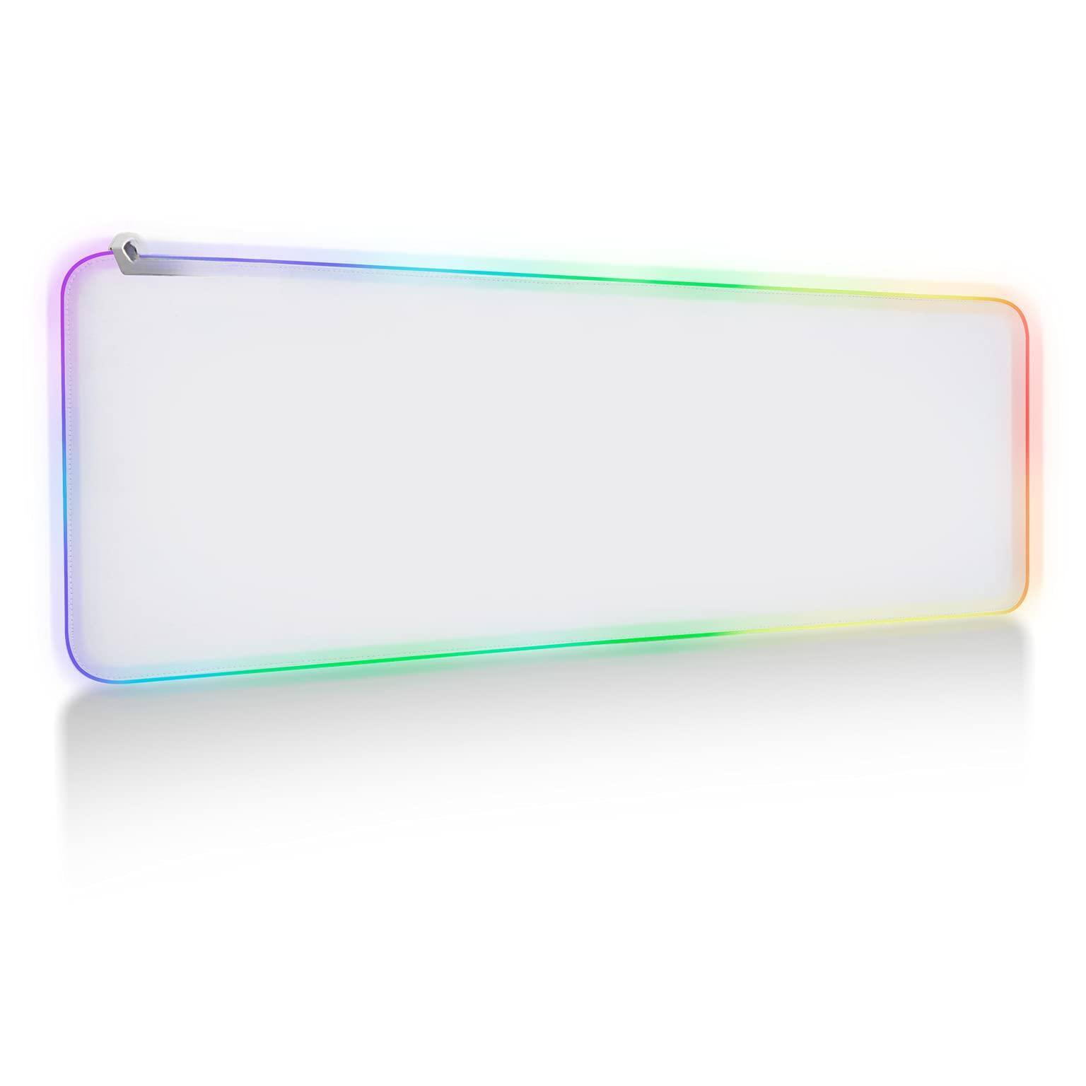 Front. Fabibe - Mouse Pad Keyboard Mouse RGB XXL Pink Gaming (create Your Dream Setup) Large Mousepad Mats Desk With Light Modes Smooth - White.