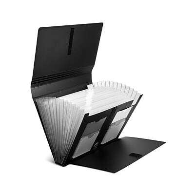 TRU RED - Plastic Filing Accordion File, 13-Pocket, Letter Size, (TR10759) - Black