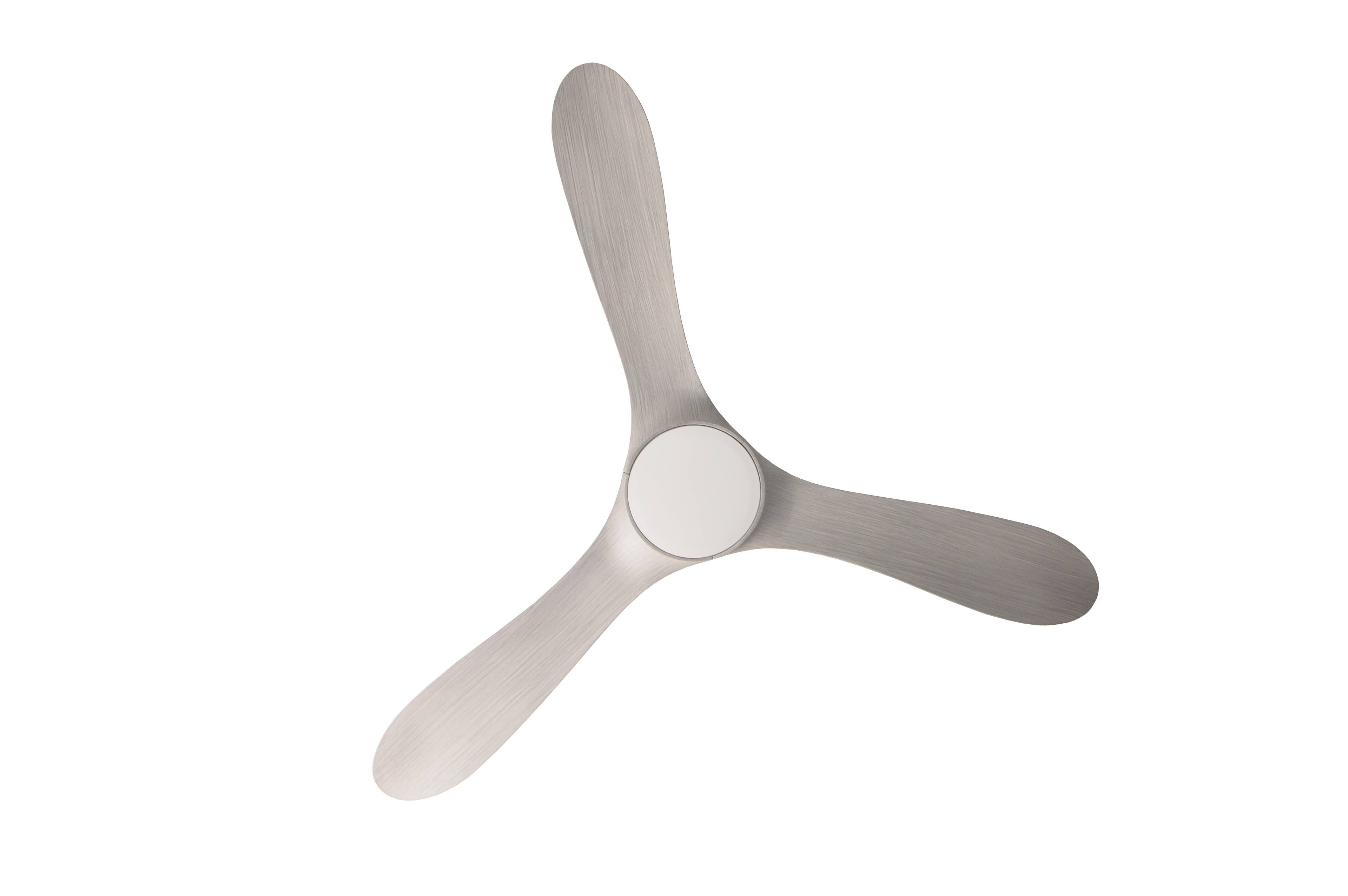 Alt View 3. ENLIGHT - 60" Smart Ceiling Fan, IP66 Outdoor/Coastal, Weather Resist, Efficient, Quiet DC Motor, Reverse Mode, Matter, 3 Blades - White Oak Woodgrain.