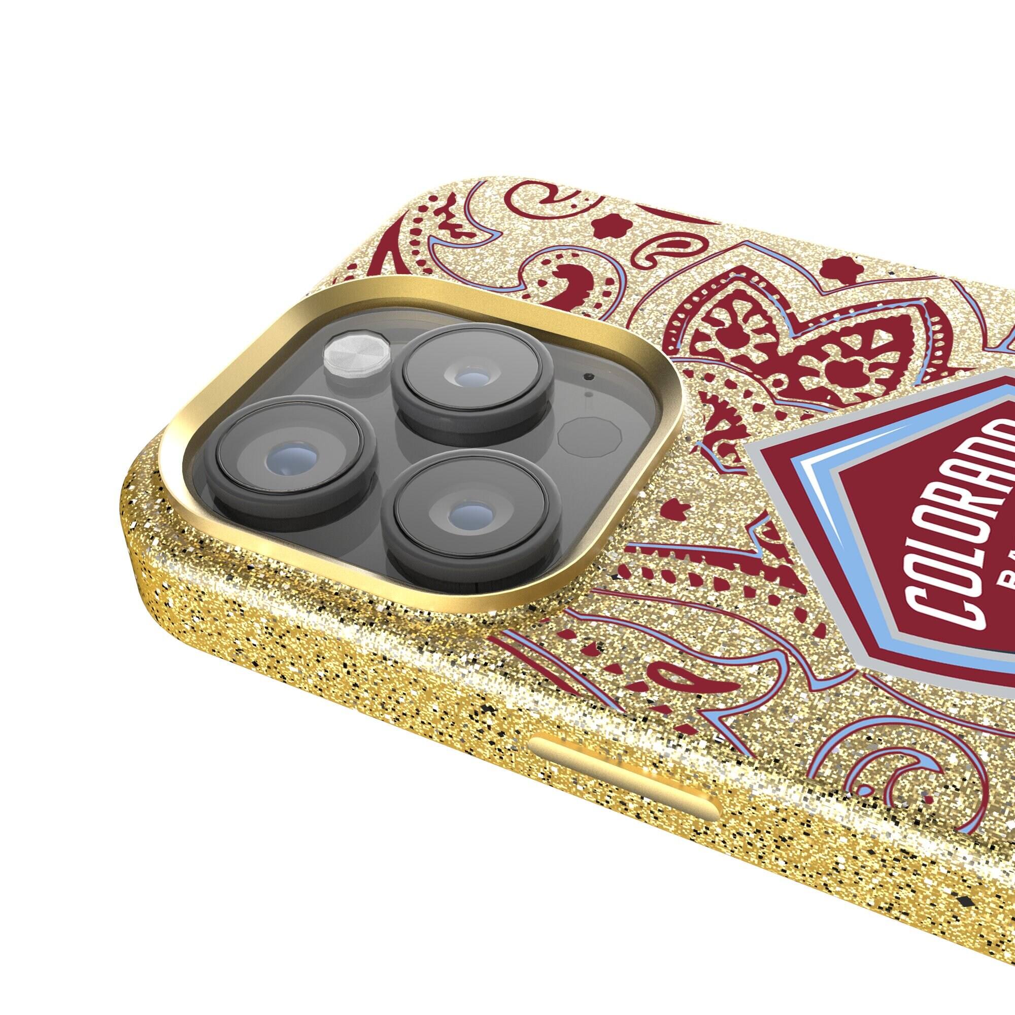 Alt View 3. Keyscaper - Gold Colorado Rapids iPhone Bling Case - 16 Pro Max - Gold.