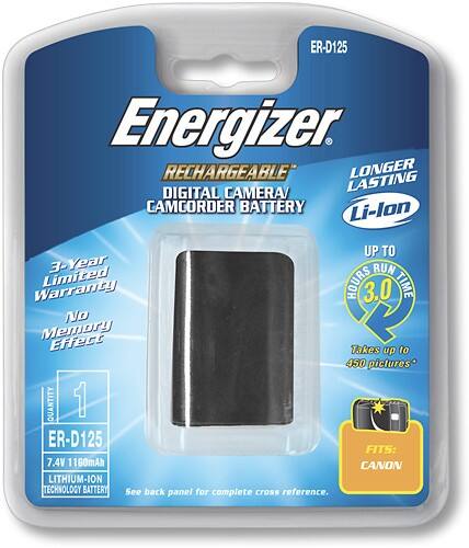 Front Standard. Energizer - High-Capacity Rechargeable Lithium-Ion Battery.