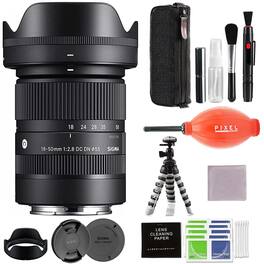 Sigma - 18-50mm f2.8 DC DN Contemporary Lens for Fujifilm X w/ Advanced Accessory Bundle | 18-50mm X-mount lens - Black