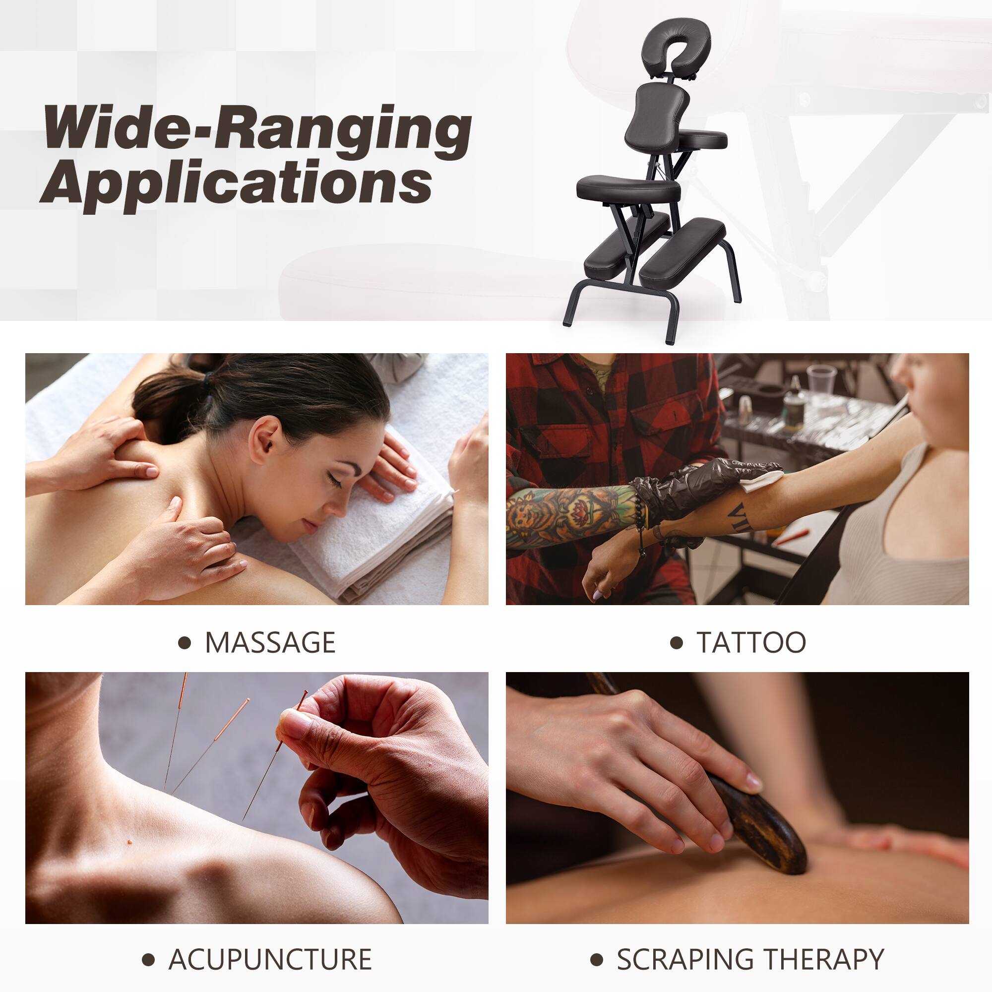 Wide-Ranging Applications

Massage
Tattoo
Acupuncture
Scraping Therapy