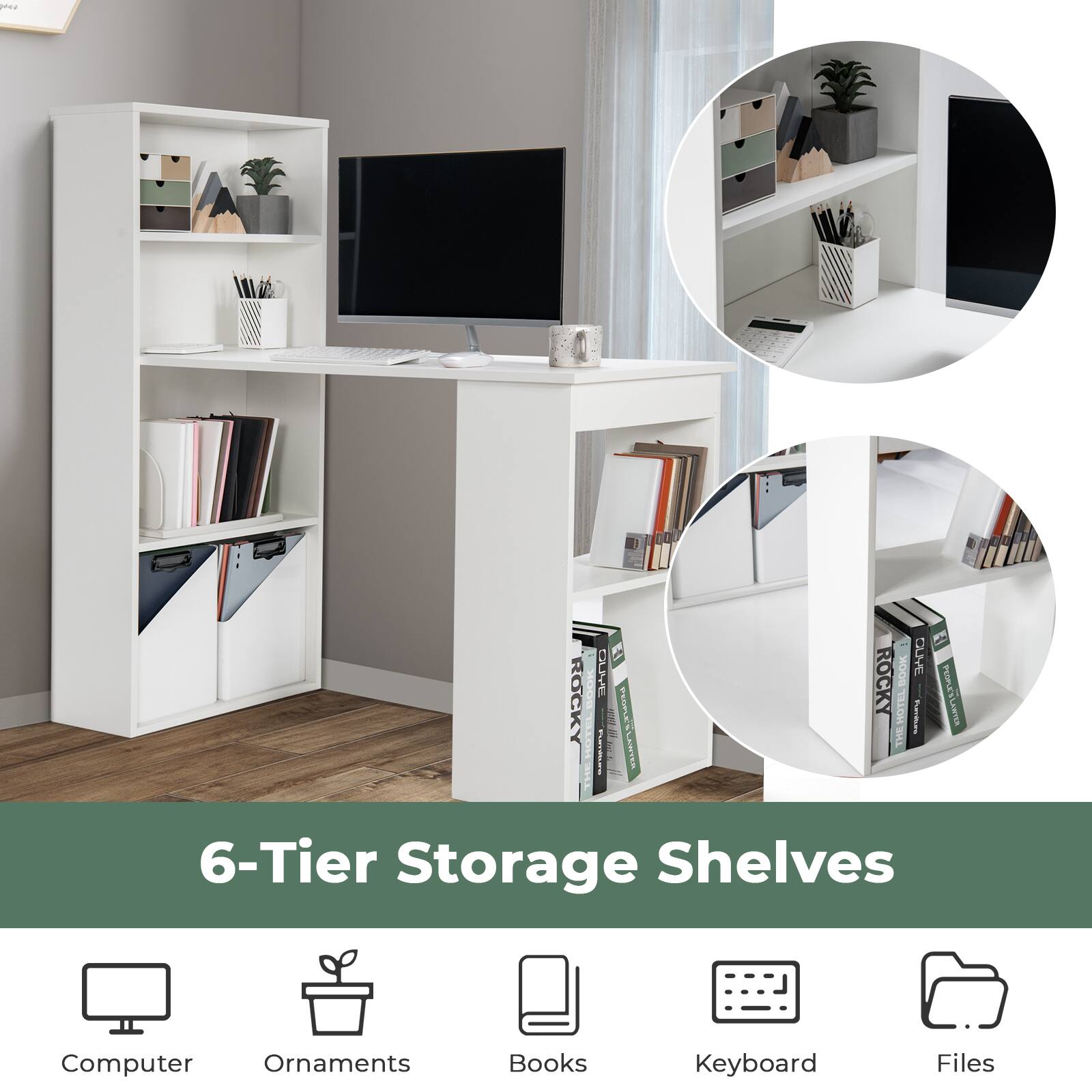 Computer, Ornaments, Books, Keyboard, Files