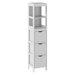 SlickBlue - Home Bathroom Storage Cabinet with Adjustable Shelves and Closed Door Design - White