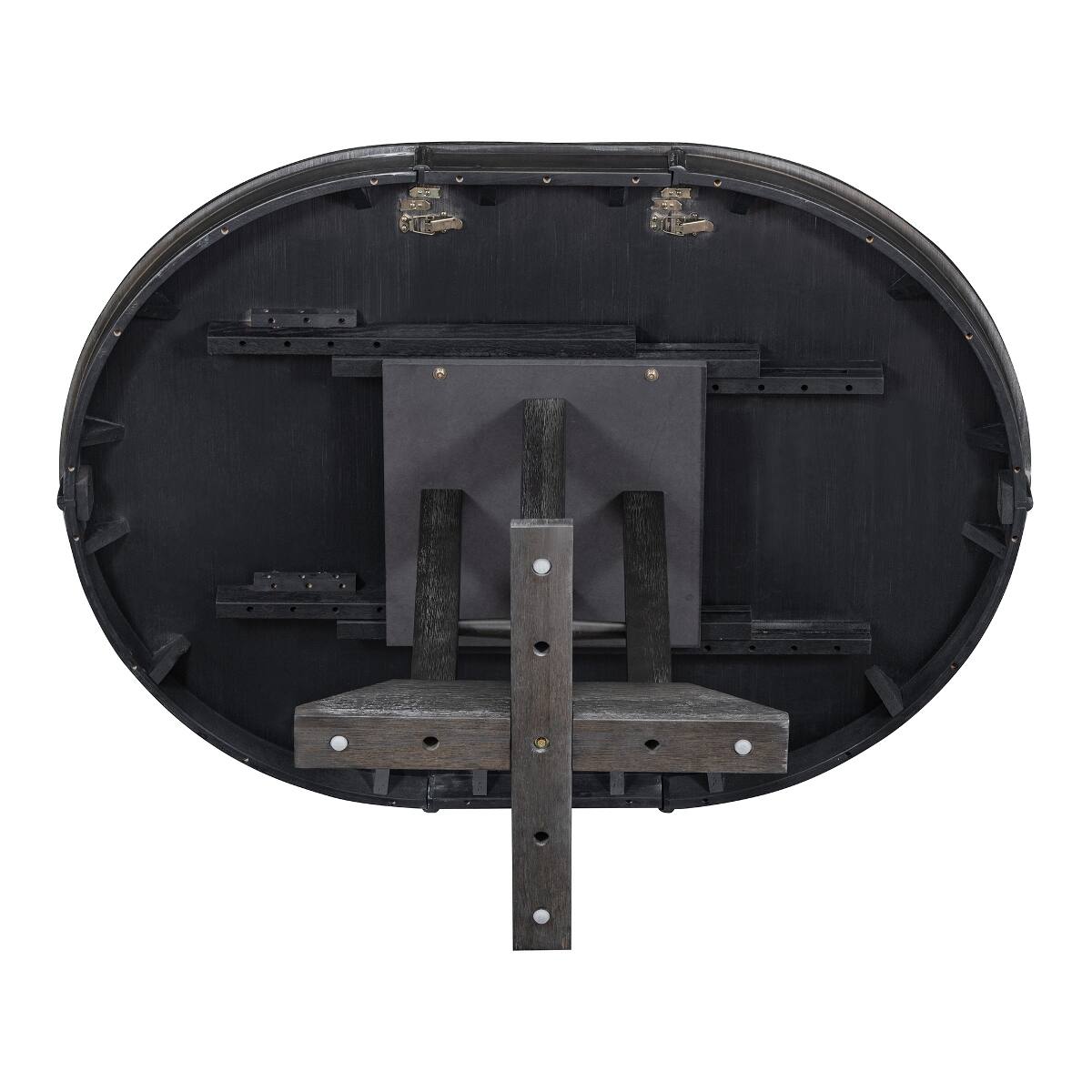 Alt View 8. Loheer - Loheer Black Extendable Dining Table, Round Farmhouse Table for Kitchen and Dining Room - Black.