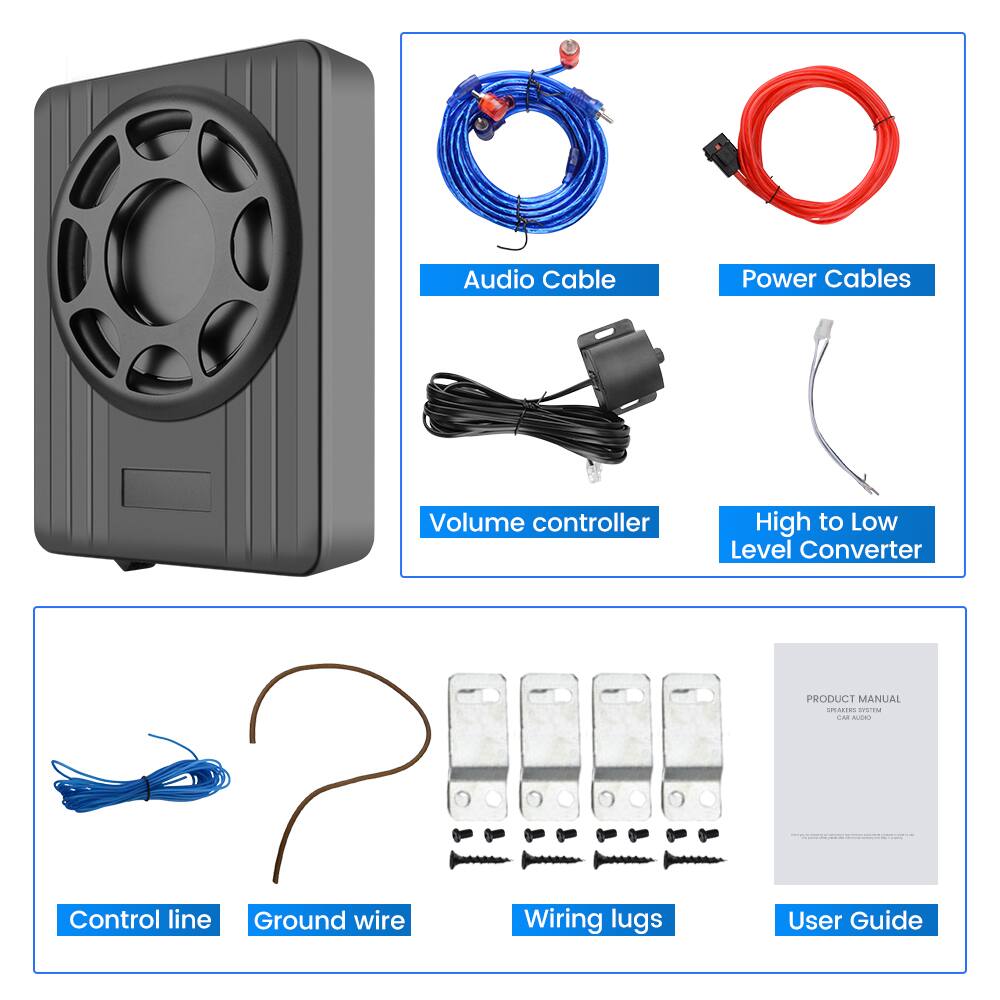 Audio Cable  
Power Cables  
Volume controller  
High to Low Level Converter  
Control line  
Ground wire  
Wiring lugs  
User Guide  

PRODUCT MANUAL  
HEACINS MECN - O