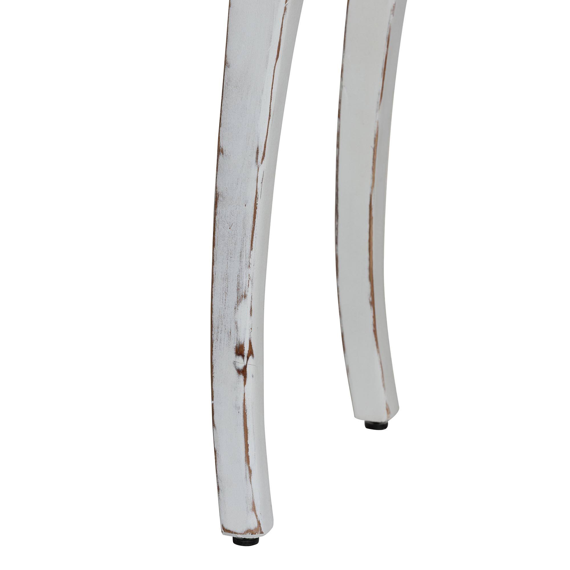 Alt View 2. Baxton Studio - Riquin Distressed Wood Console Table - Carved Wood Accent Table with Floral Motif and Two-Tone Finishing - Natural Brown/White.