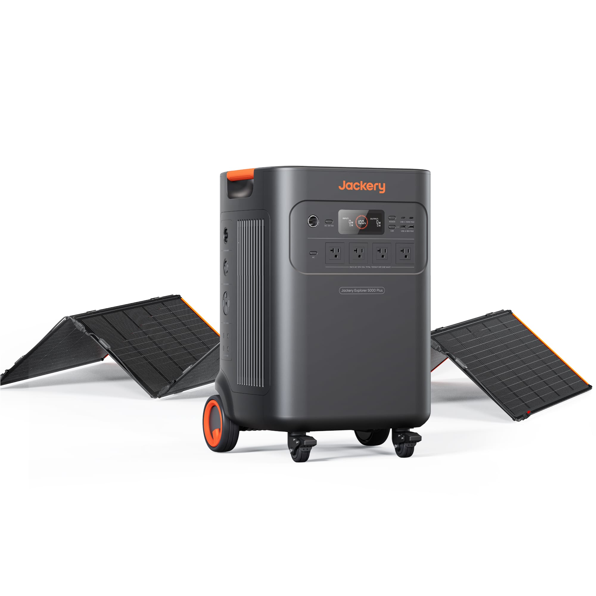 Jackery - Explorer 5000 Plus Portable Power Station (5040Wh) with a 500W Solar Panel for Essential Home Backup and Blackouts (5040 Wh Capacity)