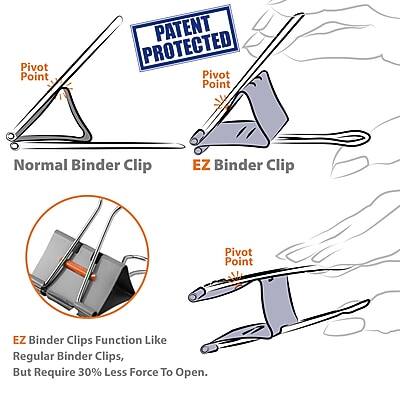 PATENT PROTECTED

Pivot Point Normal Binder Clip

Pivot Point EZ Binder Clip

EZ Binder Clips Function Like Regular Binder Clips, But Require 30% Less Force To Open.