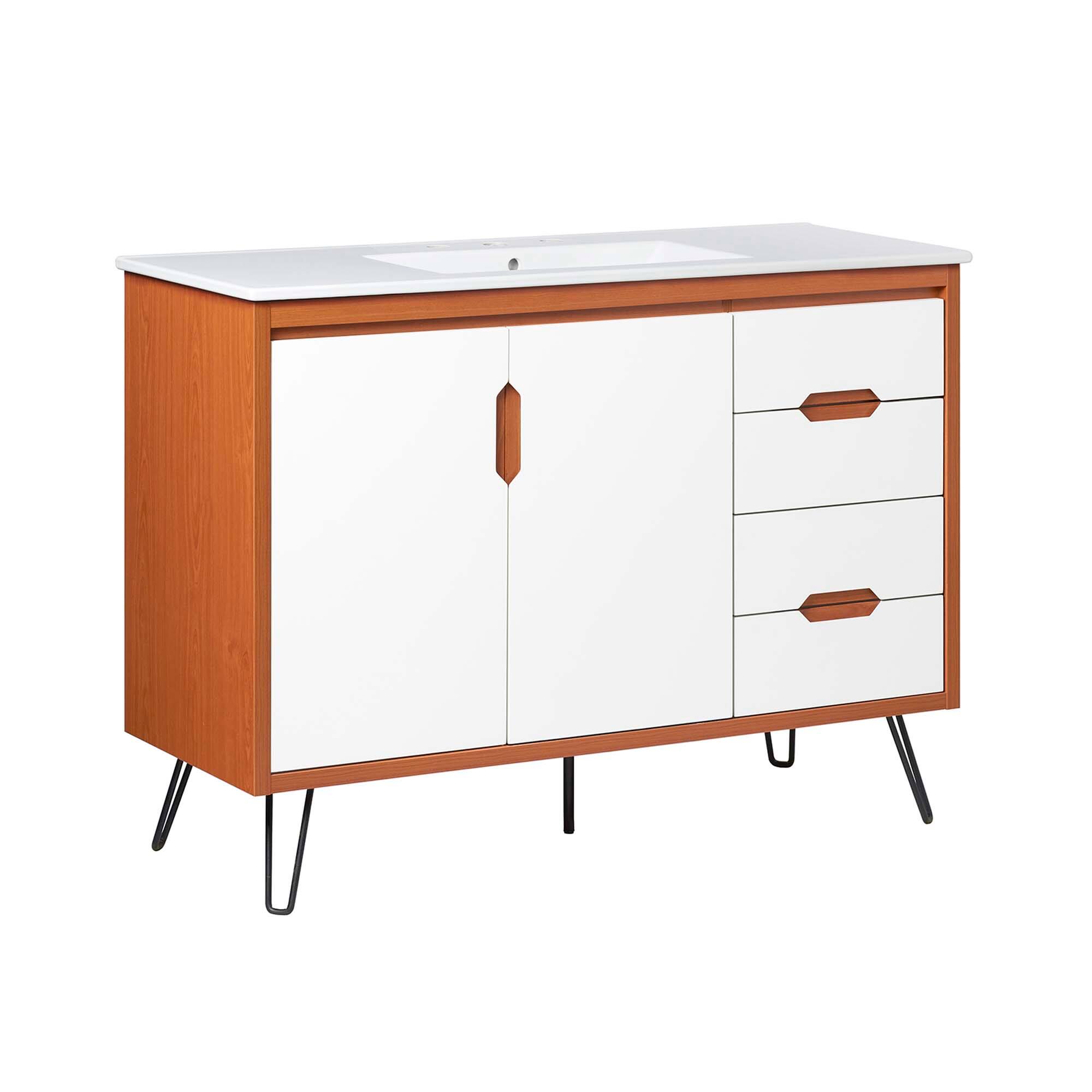 Angle. Modway - Energize Bathroom Vanity Basin Included by Modway - Cherry White White.