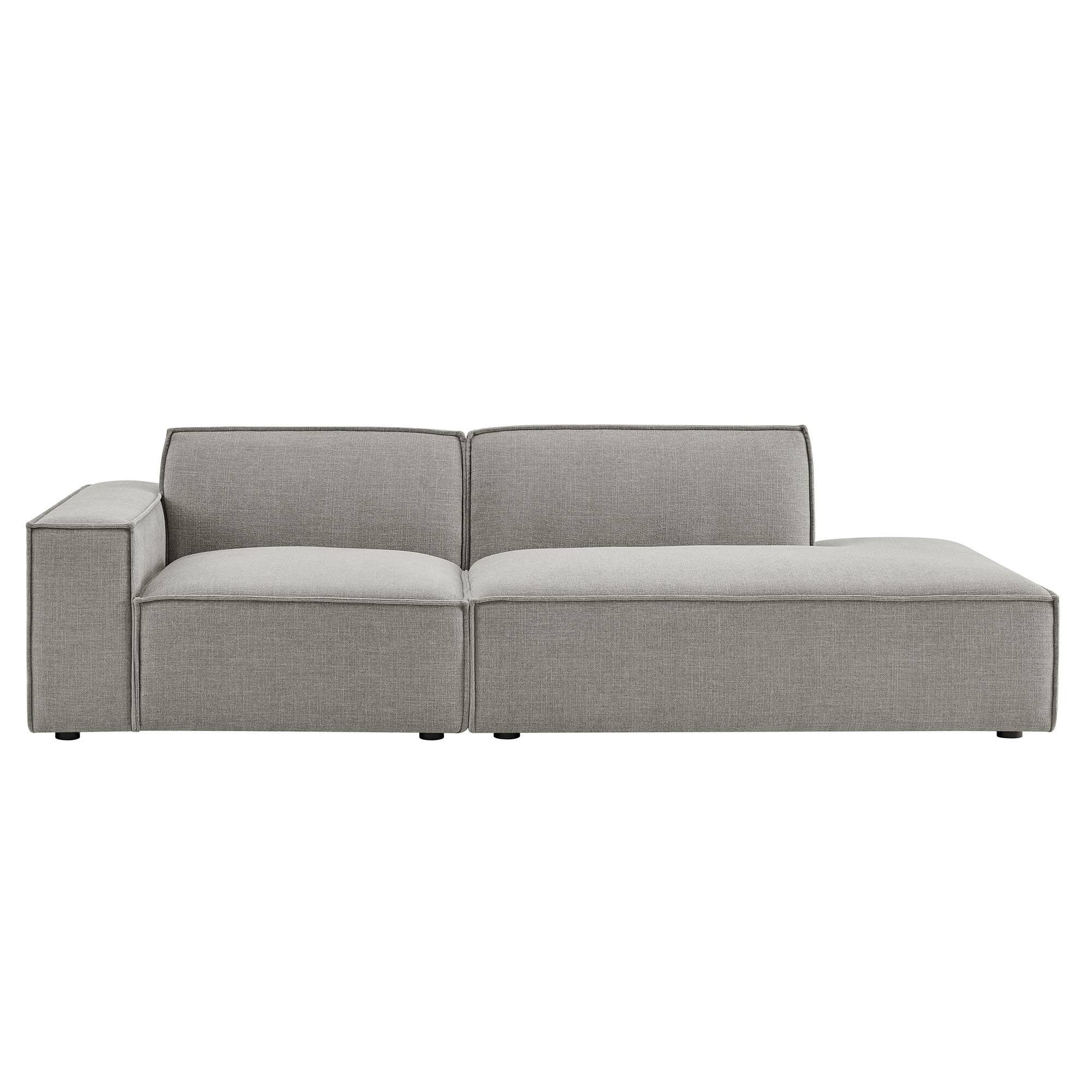 Alt View 5. Modway - Restore 2-Piece Performance Fabric Upholstered Modular Loveseat by Modway - Pewter.