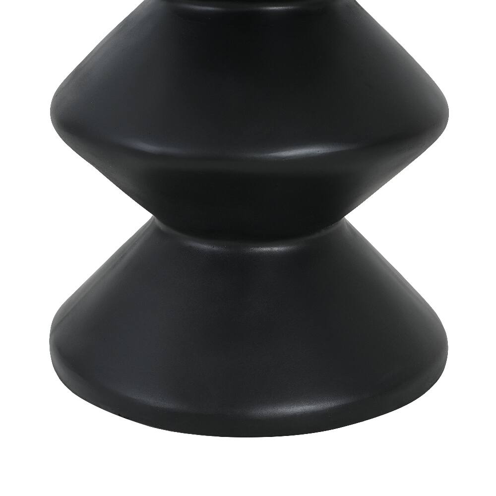 Alt View 4. Loheer - Loheer Concrete Side Table Outdoor Modern Black End Table - Black.
