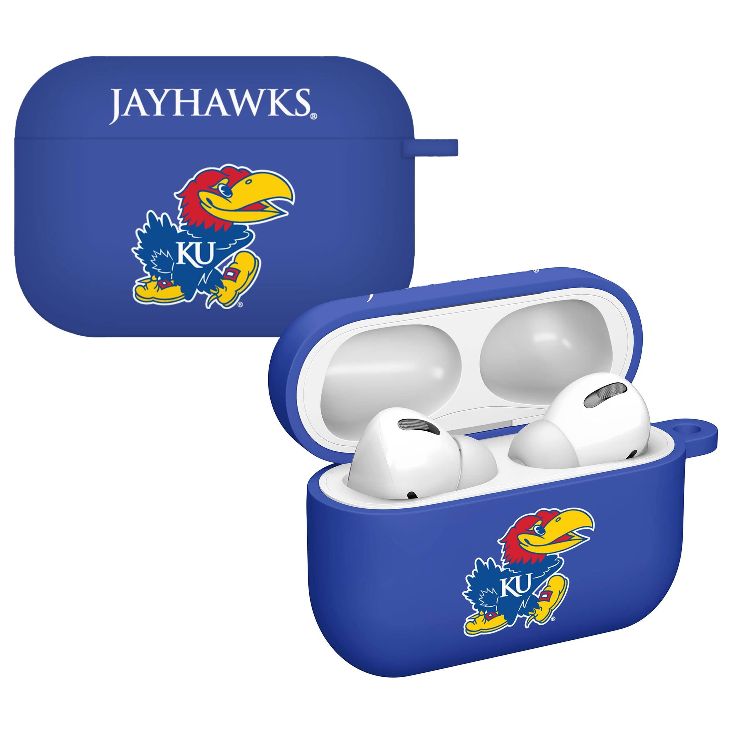 Front. Affinity Bands - Kansas Jayhawks AirPods Pro Silicone Case Cover - Blue.