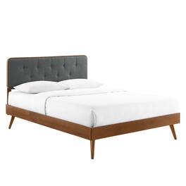 Modway - Bridgette Wood Full Platform Bed With Splayed Legs - Brown