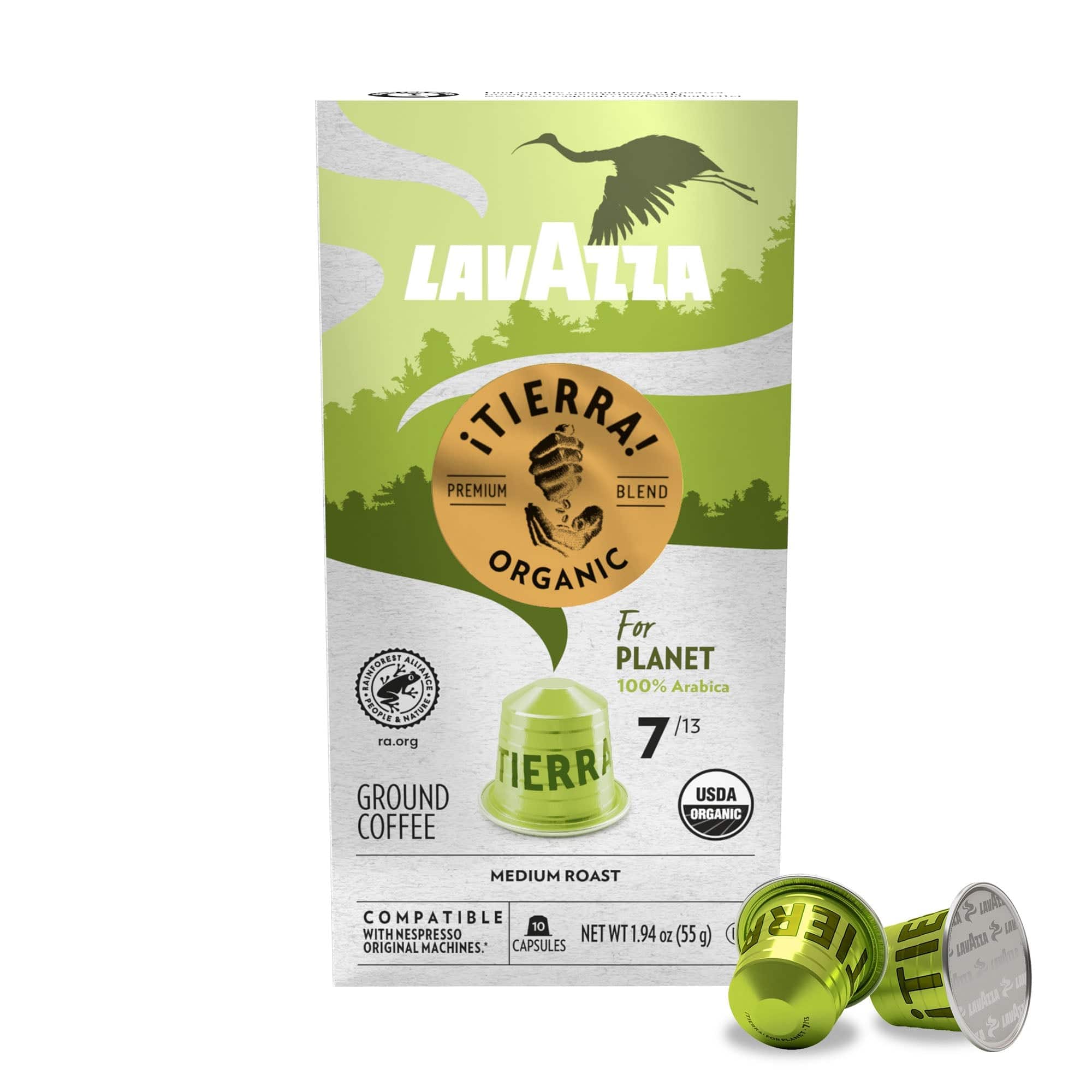Lavazza - ¡Tierra! for Planet Aluminum Capsules, Compatible with Nespresso* Original Machines, Medium Roast, 30 Ct