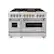 Front. ZLINE - Autograph 48 in. 6.0 cu. ft. Legacy Freestanding Dual Fuel Range with 6 Burners & Convection Oven w/ Bronze Accents - Stainless steel.