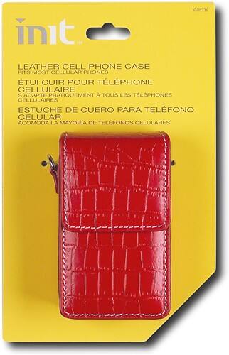 Front Standard. Init™ - Leather Universal Case for Cell Phones - Red.