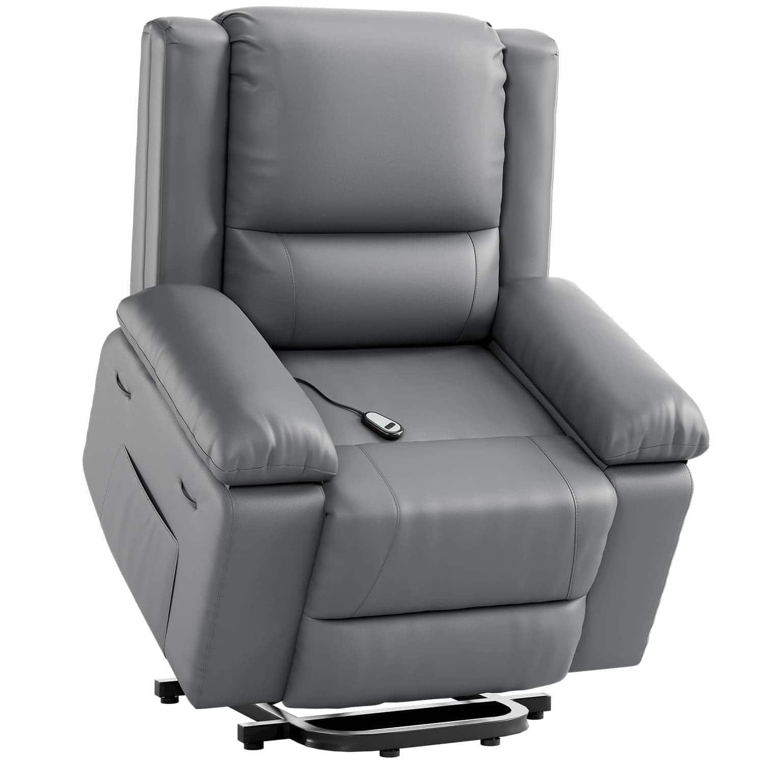 Qeetex - Power Lift Recliner Sofa Chair for Elderly with Massage & Heat - Gray