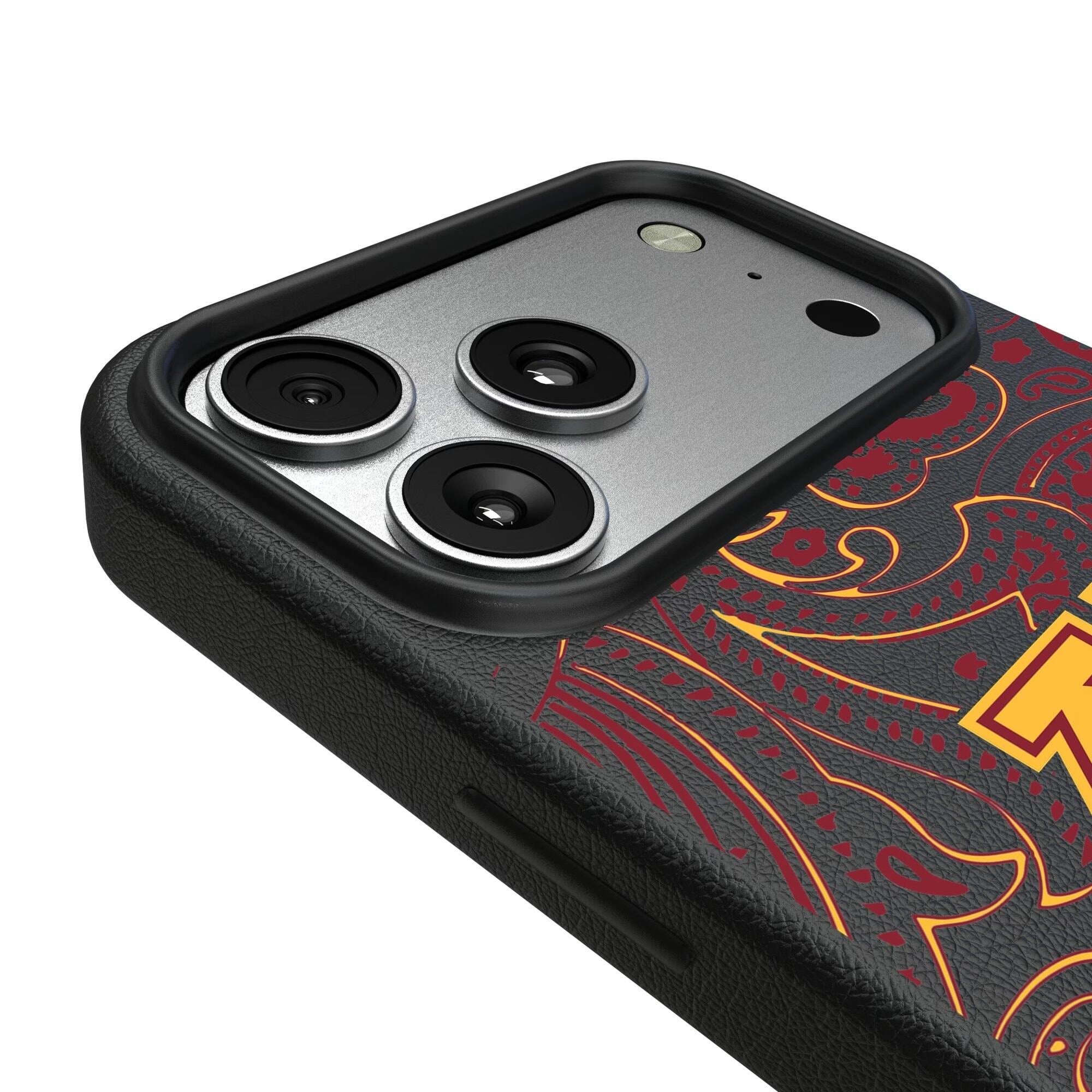 Alt View 2. Keyscaper - Minnesota Golden Gophers Paisley iPhone Magnetic Bump Case - 16 Plus - Black.