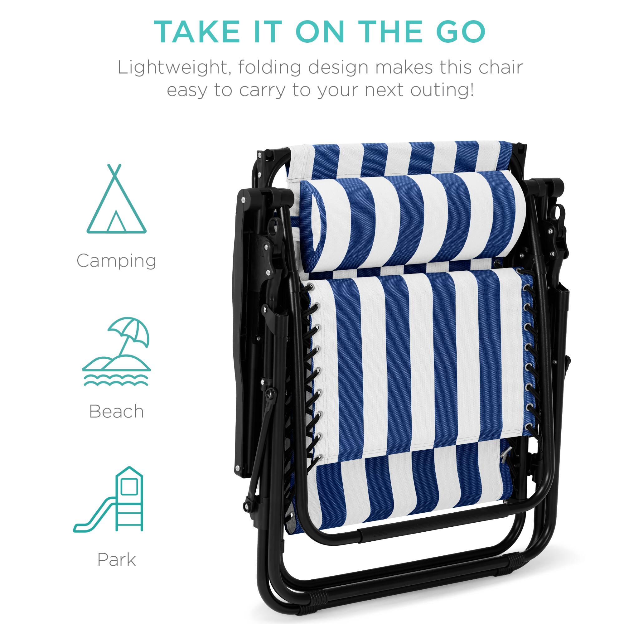 TAKE IT ON THE GO  
Lightweight, folding design makes this chair easy to carry to your next outing!  
Camping  
Beach  
Park