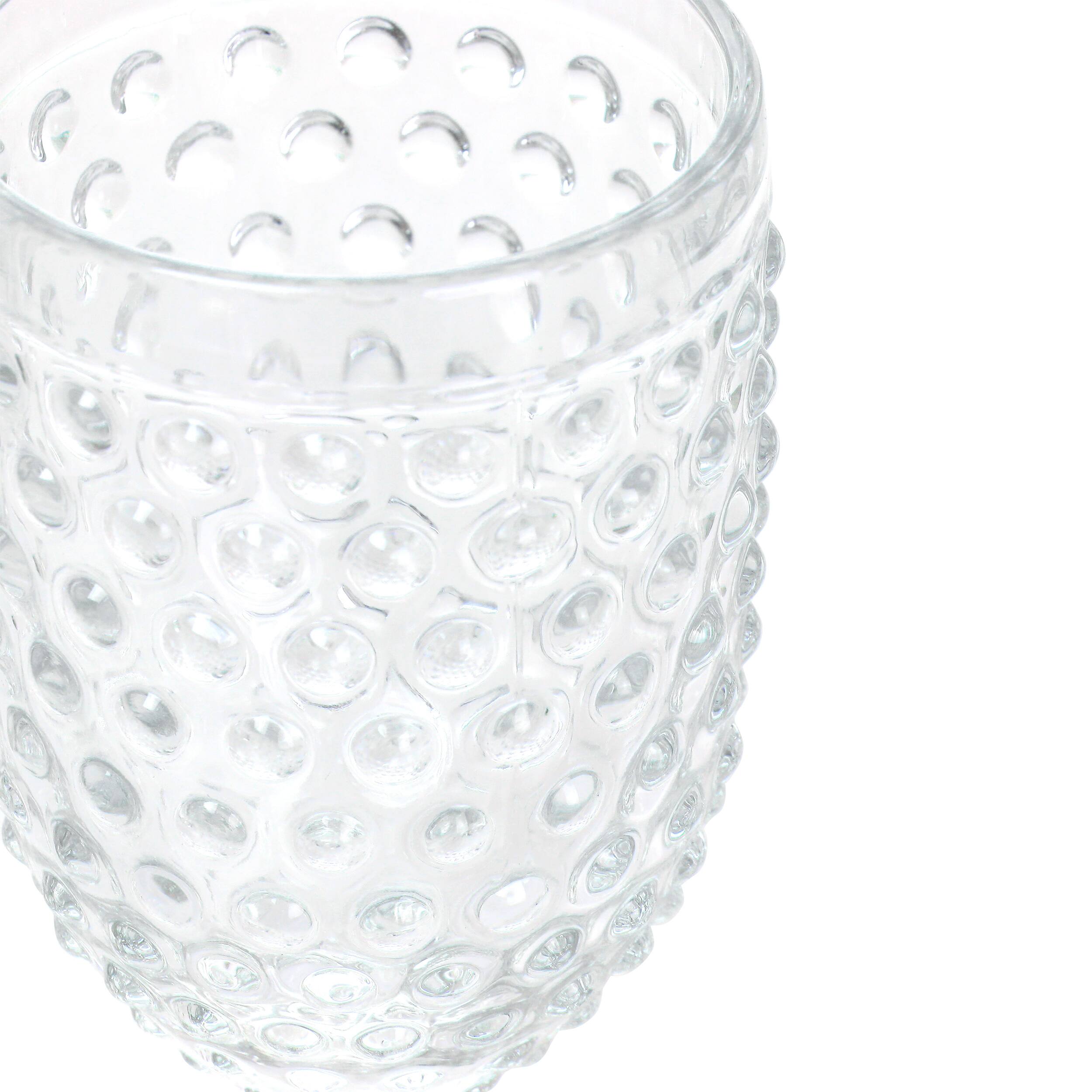 Alt View 2. Martha Stewart - Martha Stewart 6 Piece 14.2 Ounce Clear Glass Hobnail Goblet Drinkware Set - Clear.