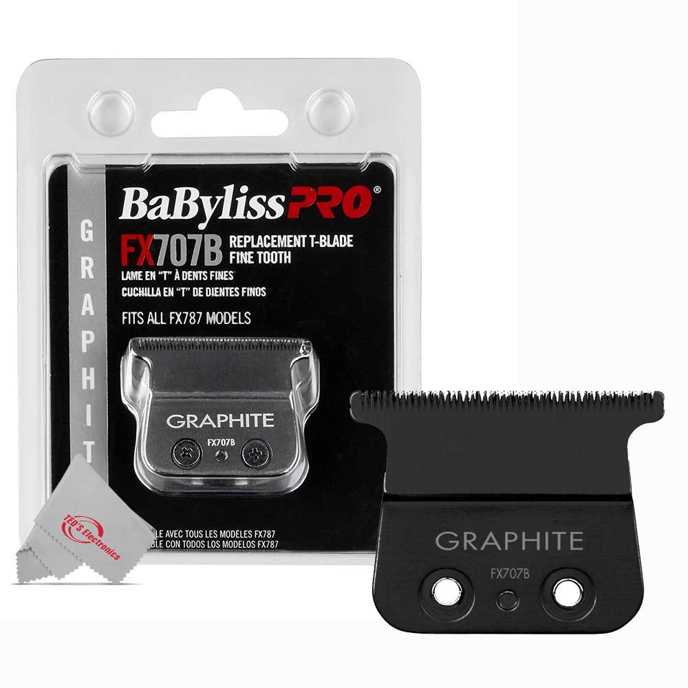 Left. Babyliss - BaByliss PRO FX707B Graphite Fine Tooth Replacement T Blade Fits All FX787 Models - Black.