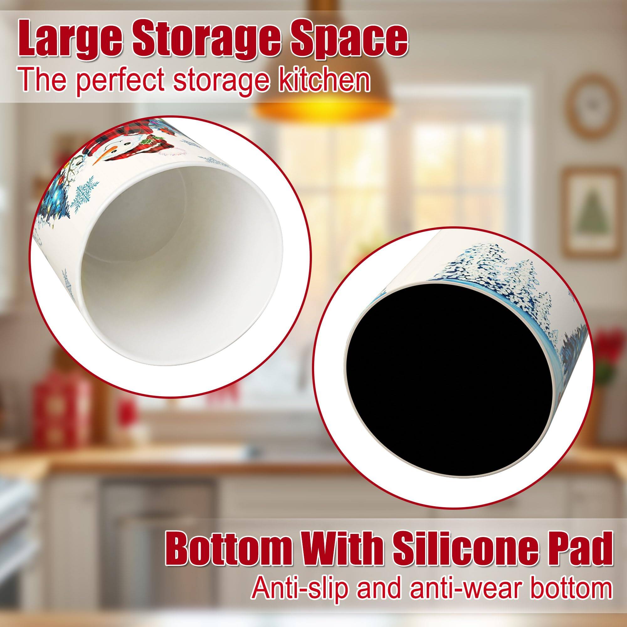 Large Storage Space  
The perfect storage kitchen  

Bottom With Silicone Pad  
Anti-slip and anti-wear bottom