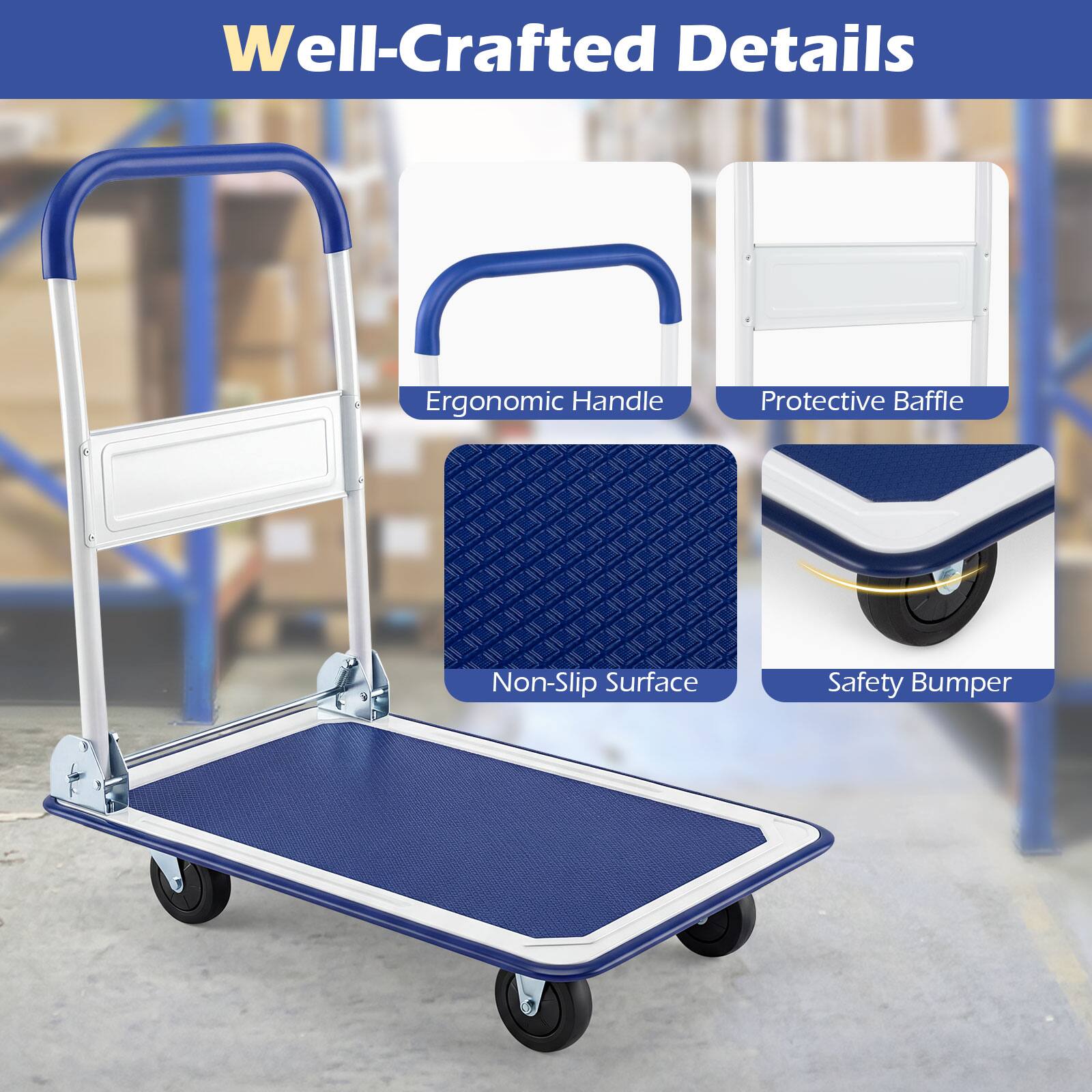 Well-Crafted Details

- Ergonomic Handle
- Protective Baffle
- Non-Slip Surface
- Safety Bumper