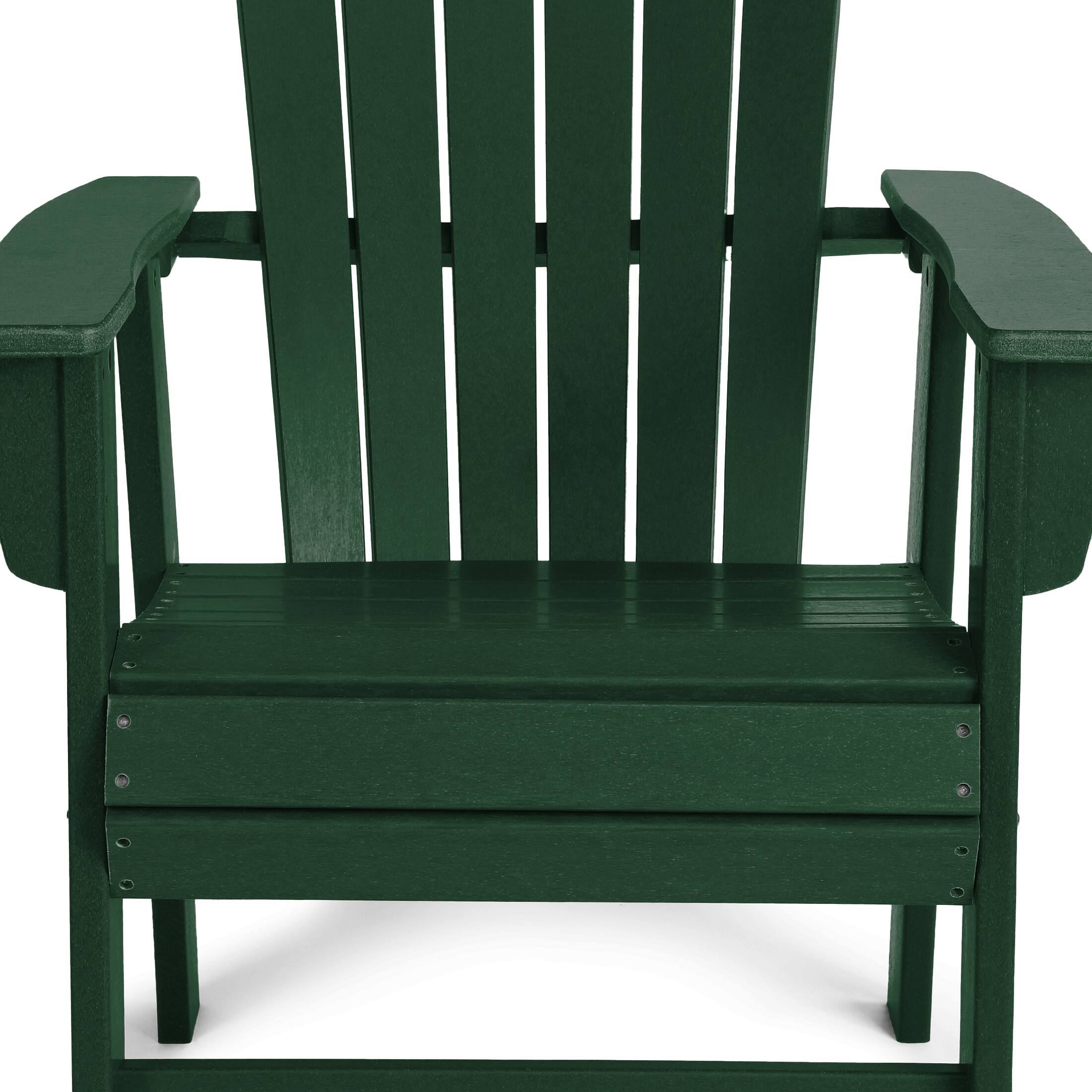 Alt View 6. WestinTrends - WestinTrends Dylan Outdoor Patio Shell-back Adirondack Dining Chair Weather Resistant - Dark Green.