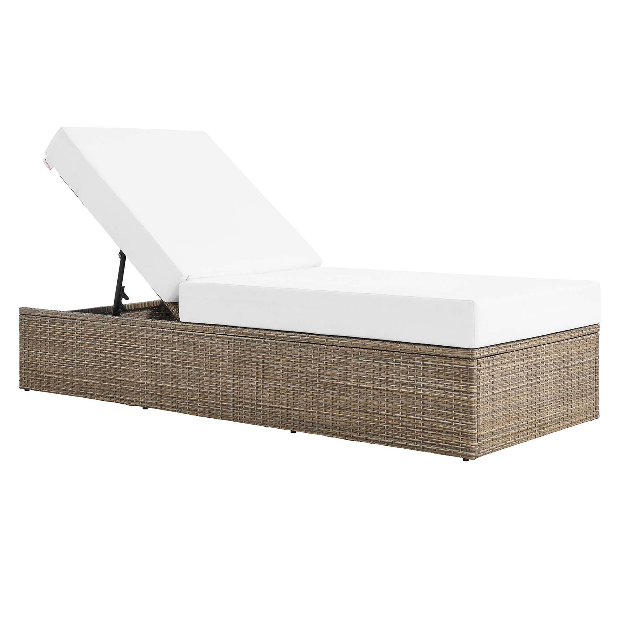 Left. Modway - Convene Outdoor Patio Chaise Lounge Chair by Modway - Cappuccino White.