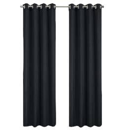 RT Designers Collection - RT Designer Collection Gibson Luxurious Decorative Grommet Curtain Panel 54" x 90" - Black