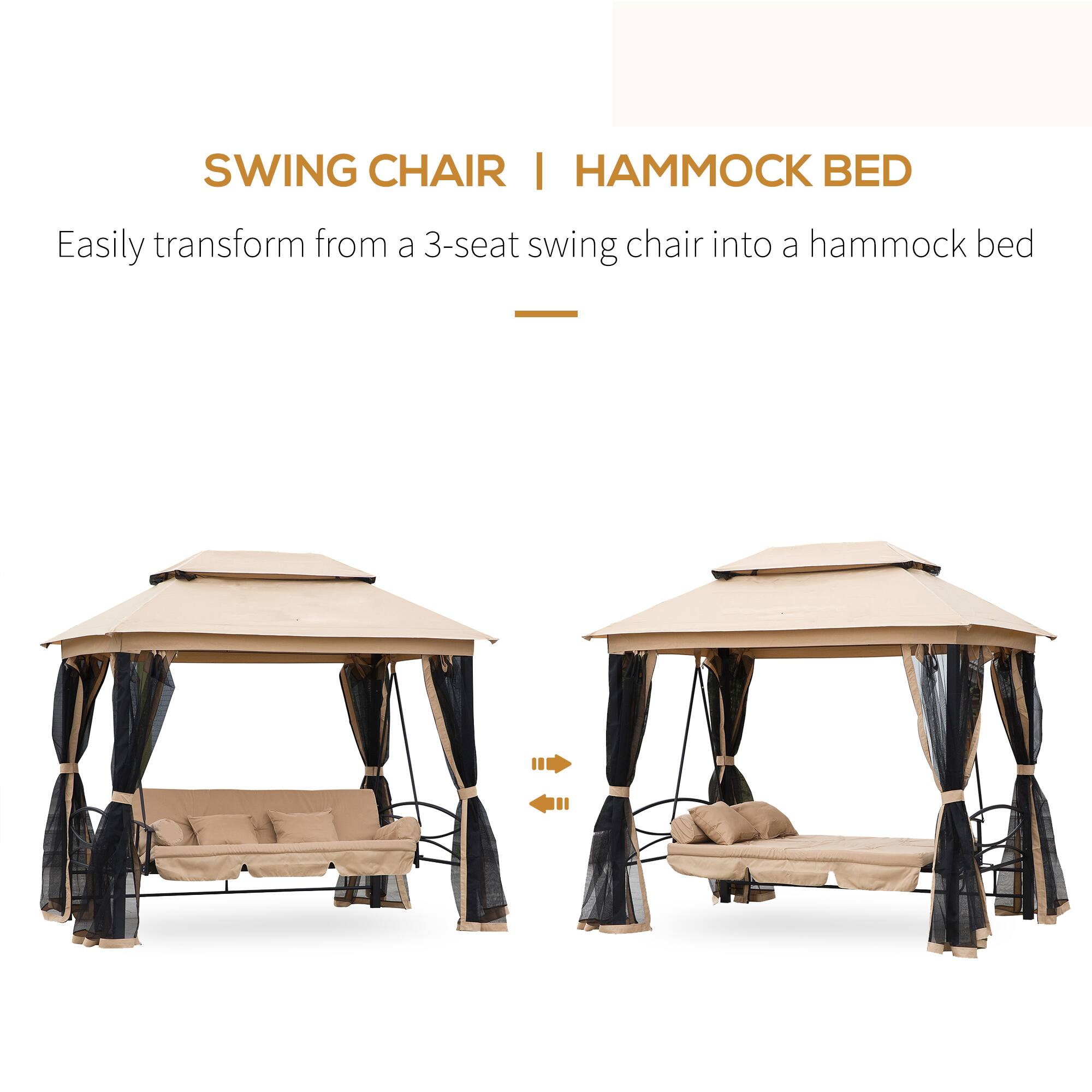 SWING CHAIR | HAMMOCK BED

Easily transform from a 3-seat swing chair into a hammock bed