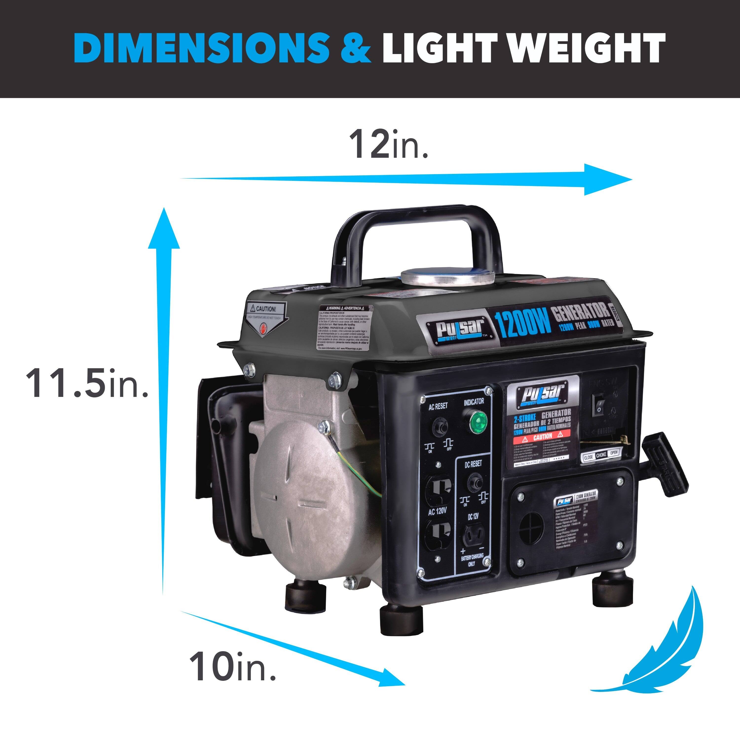 DIMENSIONS & LIGHT WEIGHT

12in.  
11.5in.  
10in.