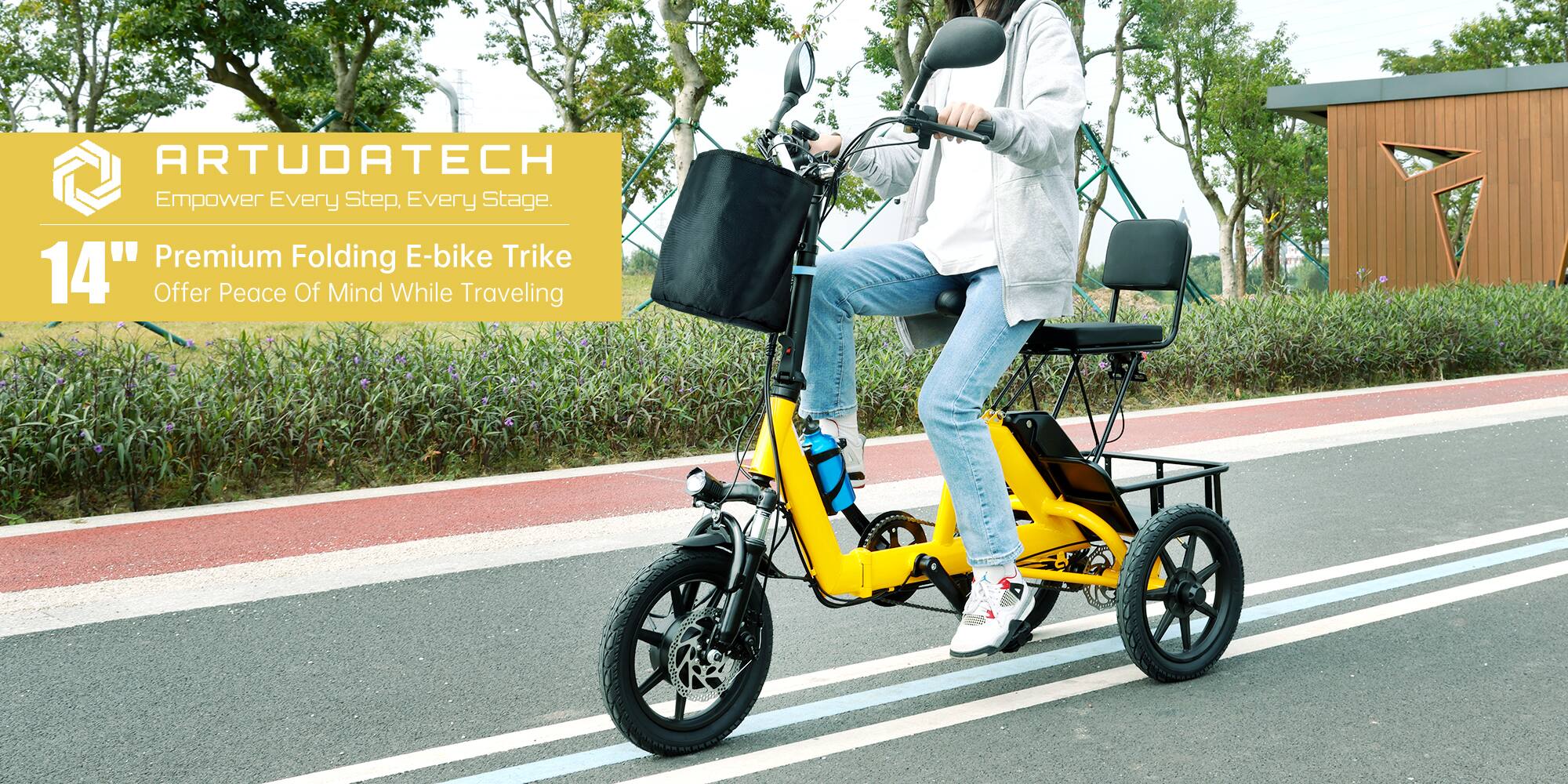 ARTUDATECH  
Empower Every Step, Every Stage.  

14" Premium Folding E-bike Trike  
Offer Peace Of Mind While Traveling