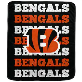 Pegasus - Cincinnati Bengals 60'' x 70'' Logo Wordmark Plush Blanket - Multicolor