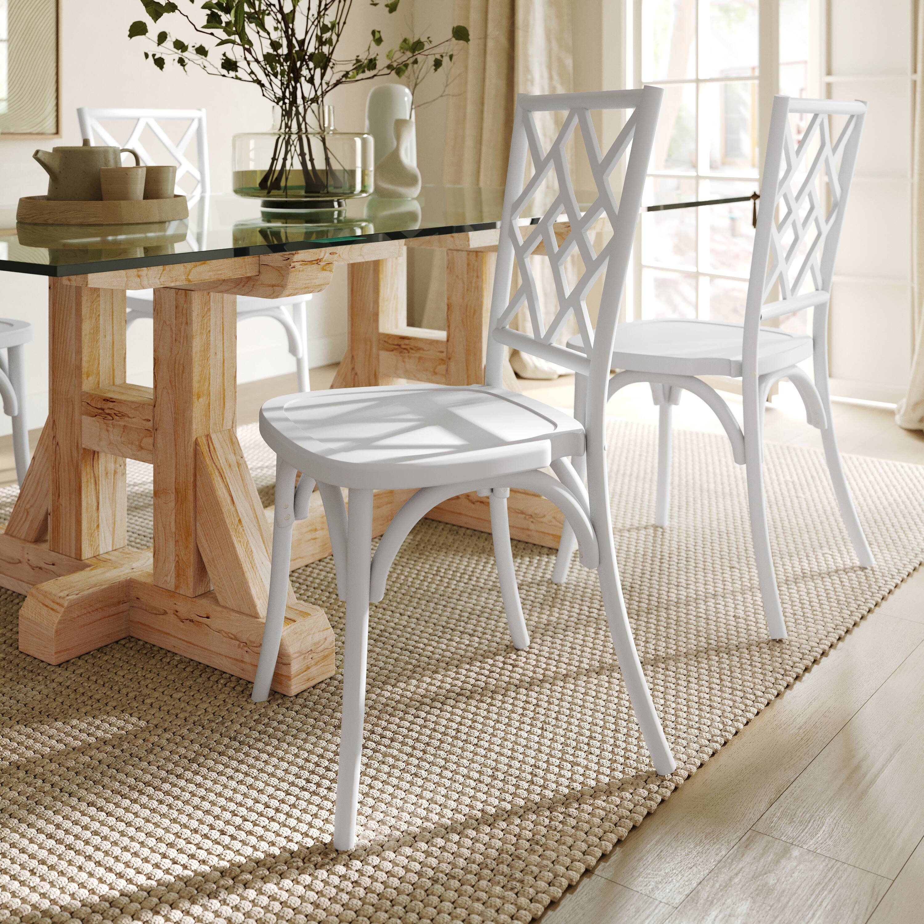 Alt View 4. Flash Furniture - Brooklyn Commercial Grade White Solid Wood Stackable Dining Chair with Intricate Back Detail - White.