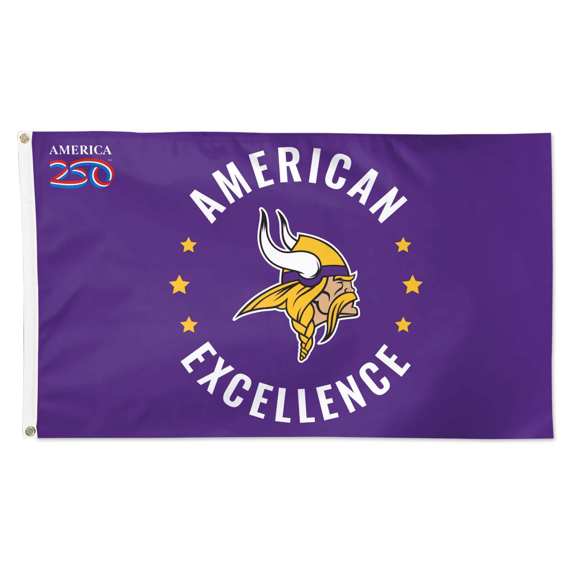 WinCraft - Minnesota Vikings 3' x 5' One-Sided America 250 Deluxe Flag - Multicolor