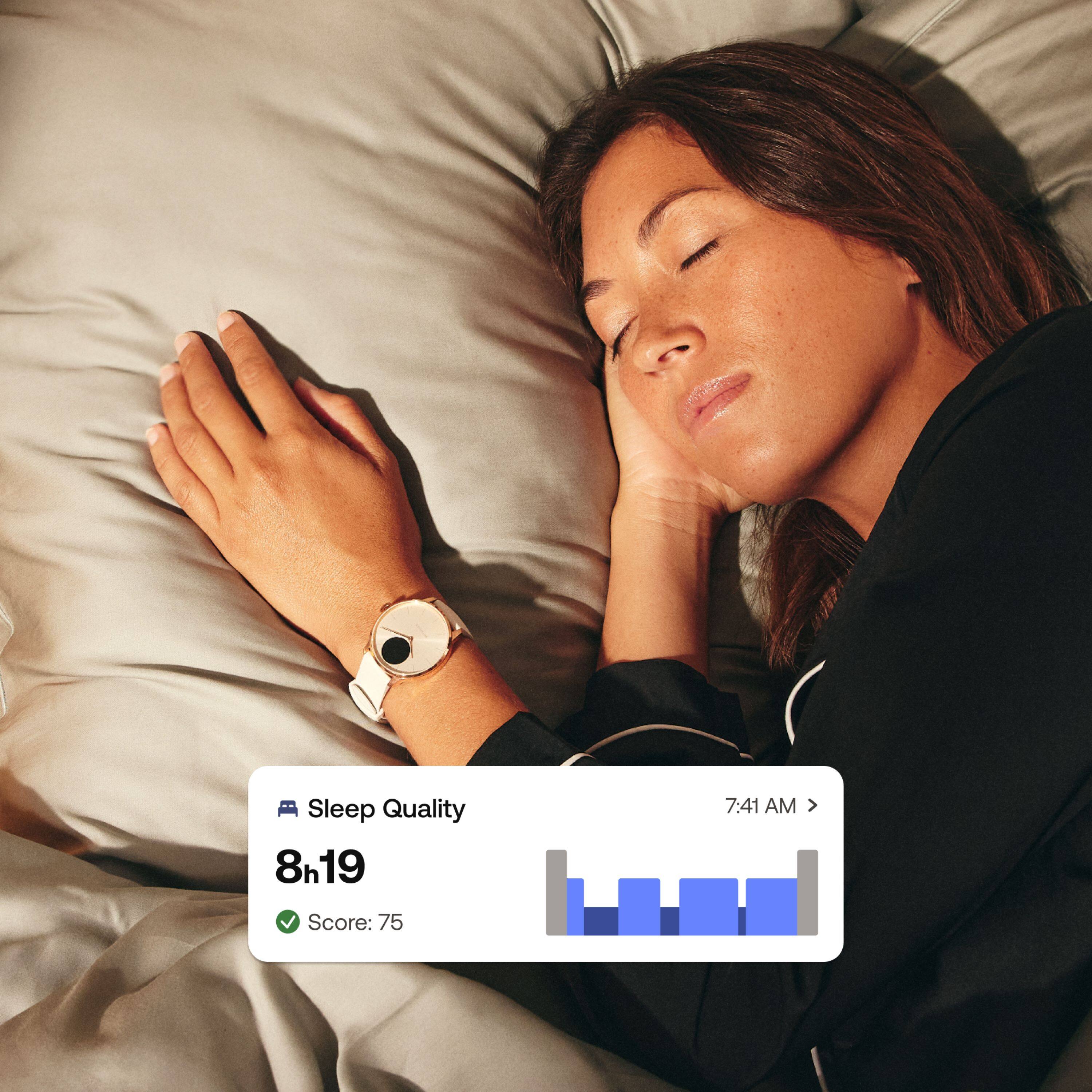 Alt View 4. Withings - ScanWatch Light -  Daily Health Hybrid Smartwatch - 37mm - Sand/Rose Gold.