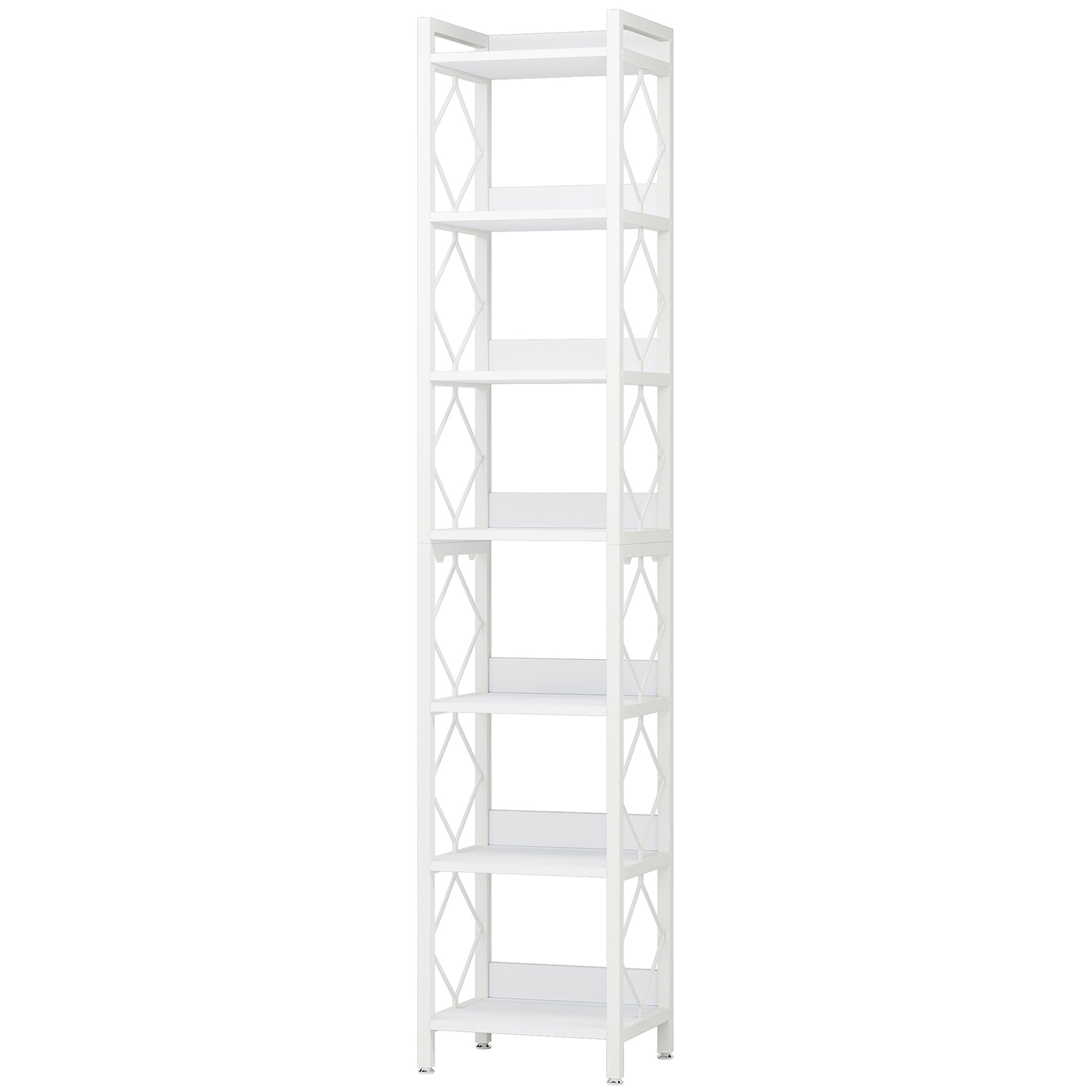 Alt View 4. Tribesigns - Bookshelf with Engineered Wood Construction and Book and Decor Display for Home Office and Kitchen - White.