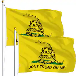 G128 - Gadsden Don't Tread on Me Flag 3x5 ft 2-Pack Printed Polyester - Assorted Colors