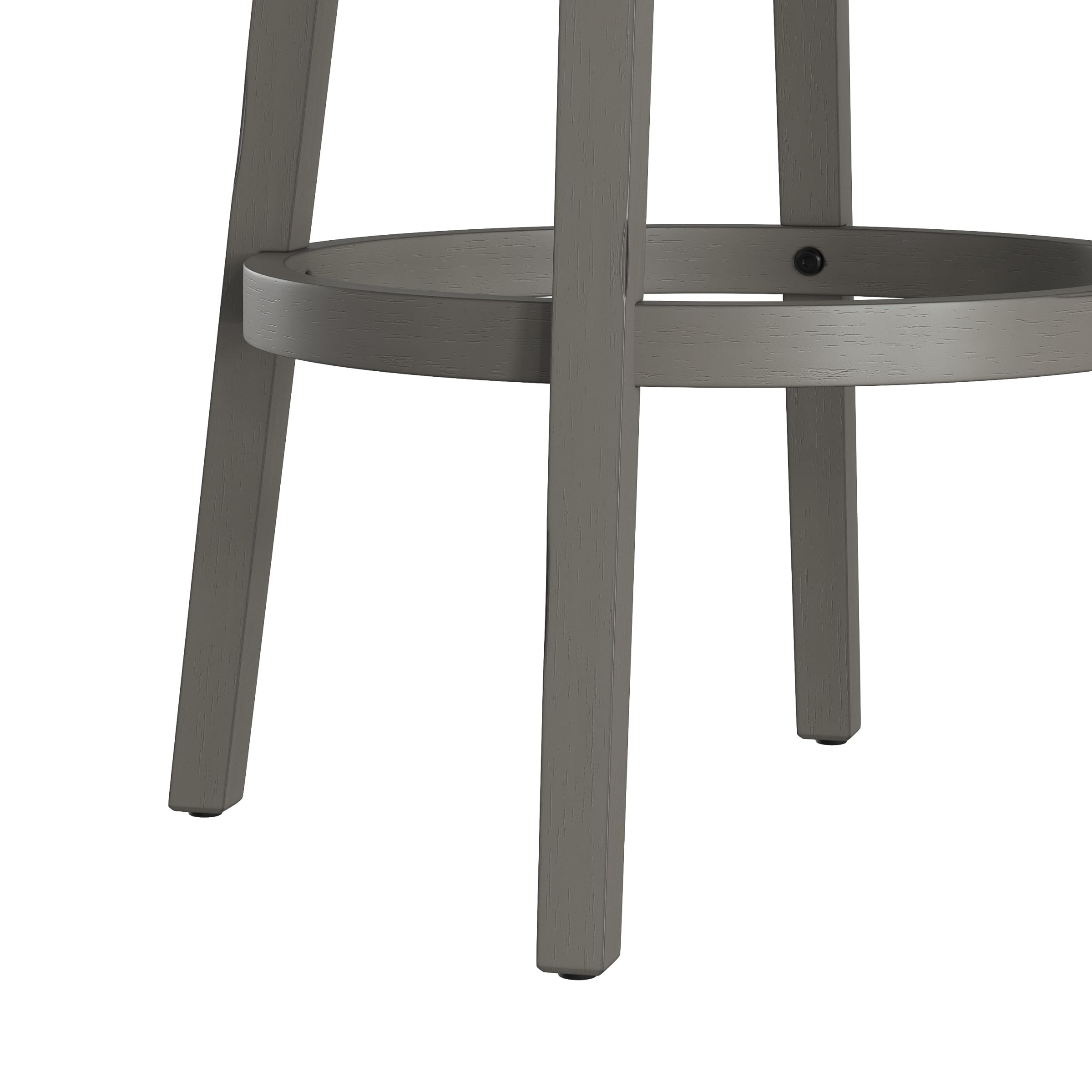 Alt View 5. JETRANSPORT - Clarion Wood Swivel Bar Height Stool Distressed Gray 100% PolyesterTransitional bar-height stool with - Distressed Gray Bar Height.