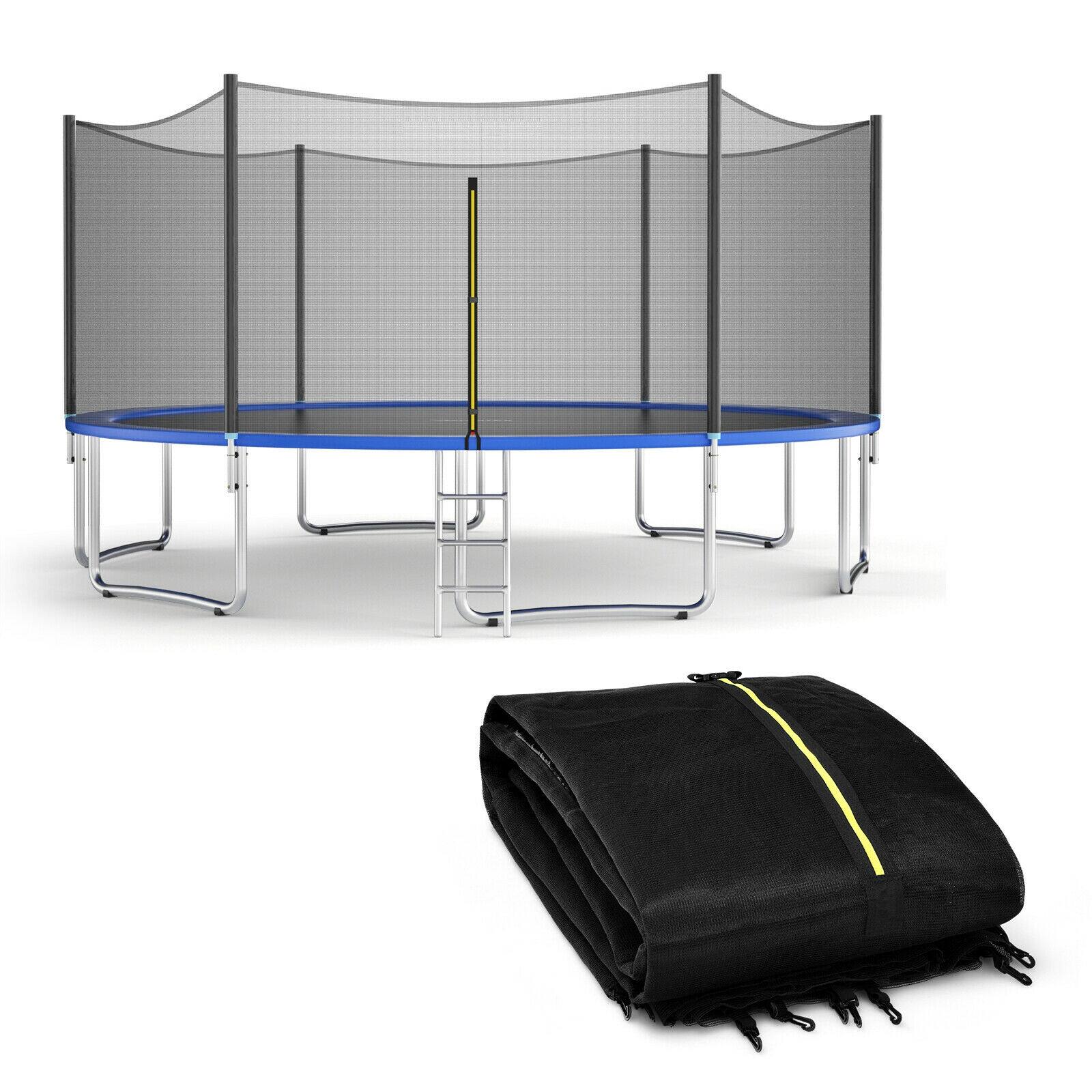 Front. Ecooso - Trampoline Replacement Safety Enclosure Net - Black.